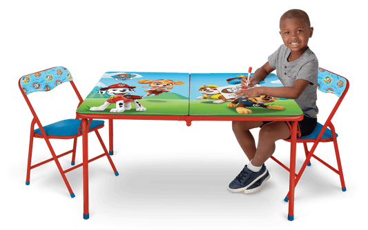 Paw Patrol Children's Large Folding Table with Washable Surface Comes with 2 Chairs