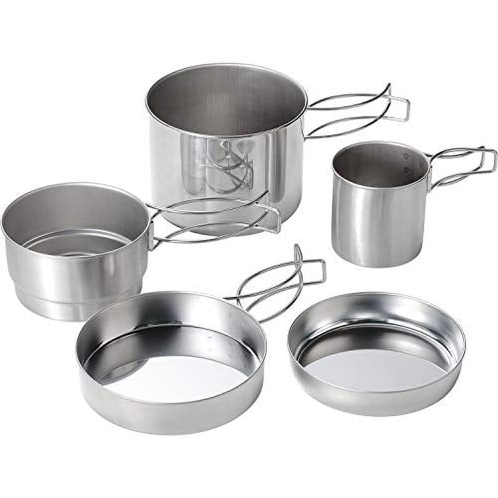 Peace Fraise Made in Japan Cooker set 5 points B Stainless steel camping food Cooked rice Stackable Compact storage MH-1543