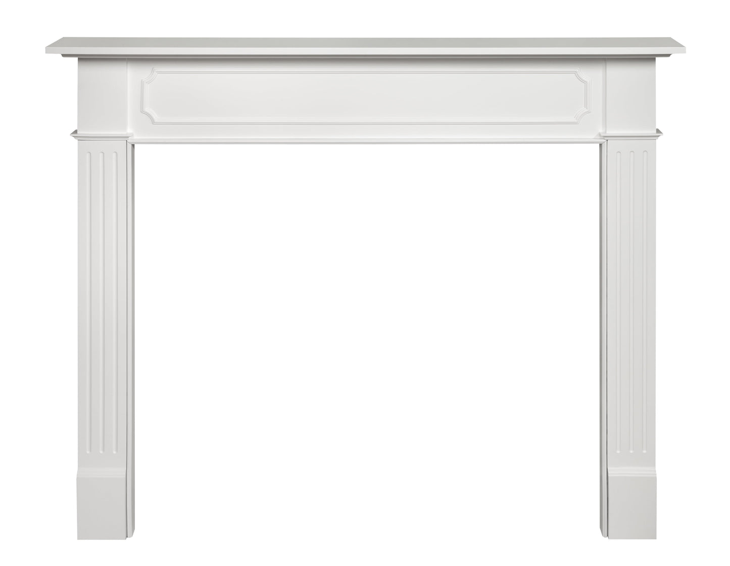 Pearl Mantels Berkley Furniture For Your Fireplace, Premium White MDF Mantel Surround, Crisp White Paint, Interior Opening 48'W x 42'H