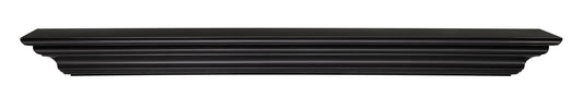 Pearl Mantels Crestwood Clean, Sophisticated Premium Black MDF Mantel Shelf, 48'L x 10'D x 5'H, Precision Black Paint