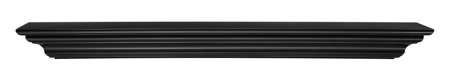 Pearl Mantels Crestwood Clean, Sophisticated Premium Black MDF Mantel Shelf, 72'L x 10'D x 5'H, Precision Black Paint