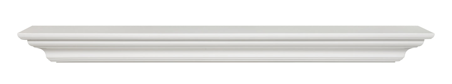 Pearl Mantels Crestwood Clean, Sophisticated Premium White MDF Mantel Shelf, 60'L x 10'D x 5'H, Crisp White Paint