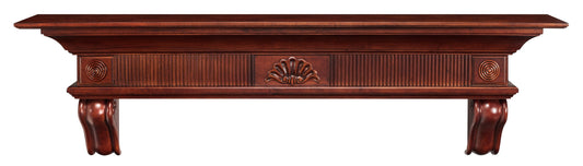 Pearl Mantels Devonshire Traditional Premium Wood Mantel Shelf, Lightly Distressed Cherry Finish, 72'L & 9'D, Versatile Hanging Choices, With Or Without Corbels (Included)