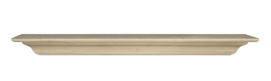 Pearl Mantels Homestead Traditional Premium Wood Mantel Shelf, Unfinished, Paint And Stain Grade, 72'L x 10'D x 5'H