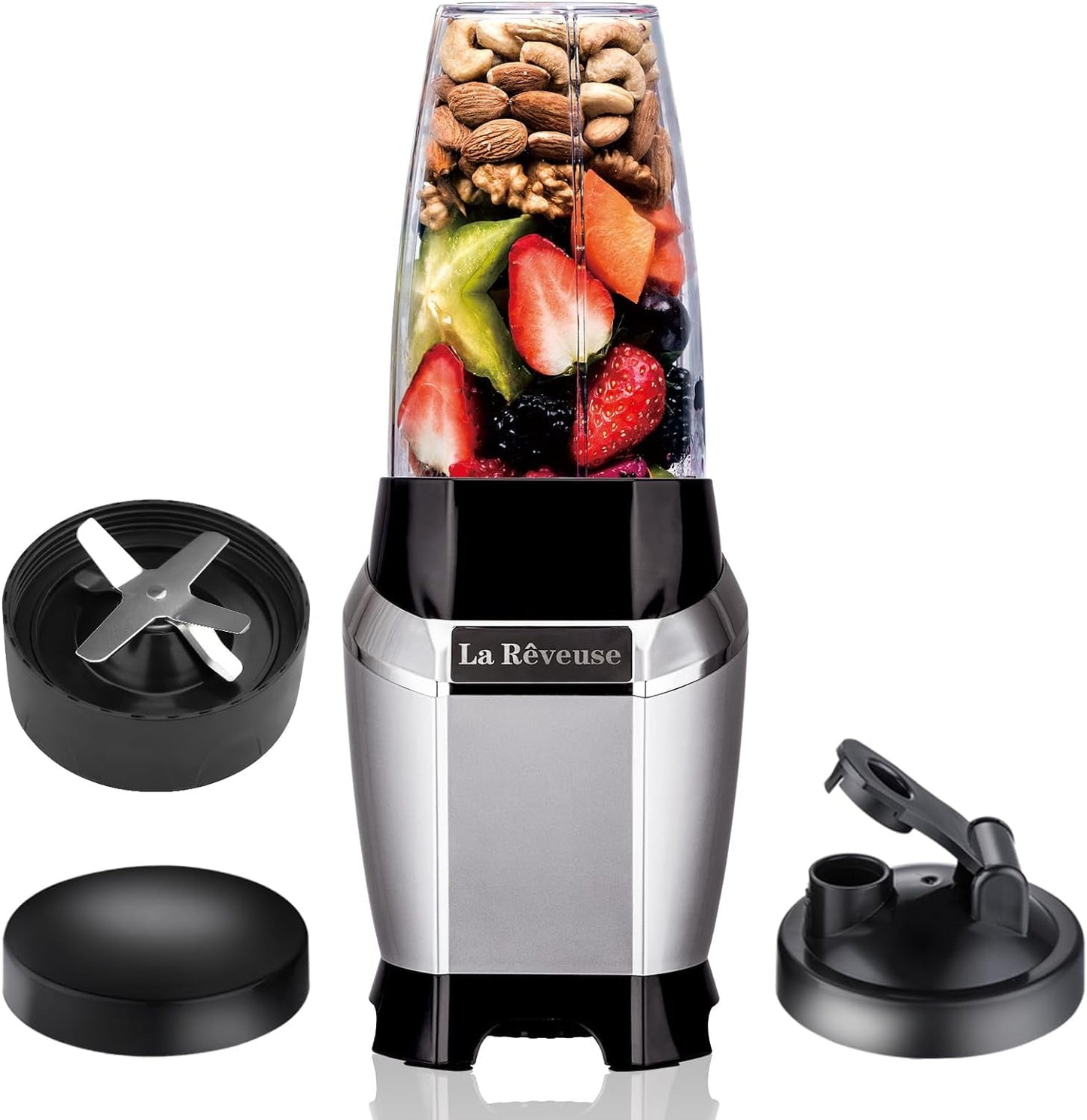 Personal Smoothie Blender 600 Watts BPA-Free Travel Bottle Dishwasher Safe Easy to Use Powerful Smoothie Maker for Shakes, Frozen Drinks, and More