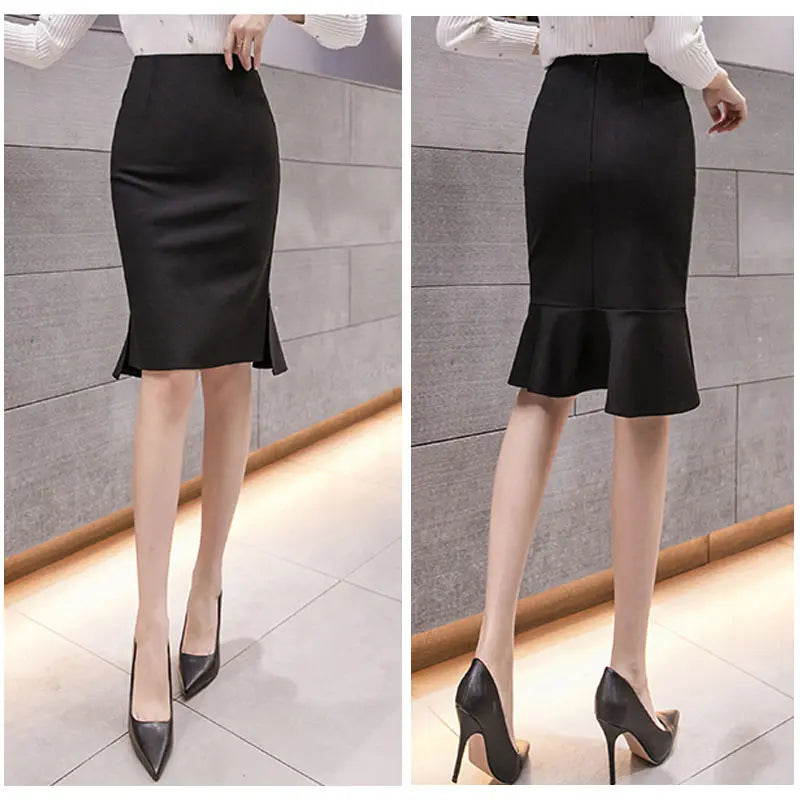 Women Pencil Skirt New Spring Summer Fashion Sexy Slim Split OL Office Ladies Work High Waist Black Mermaid Skirts Female