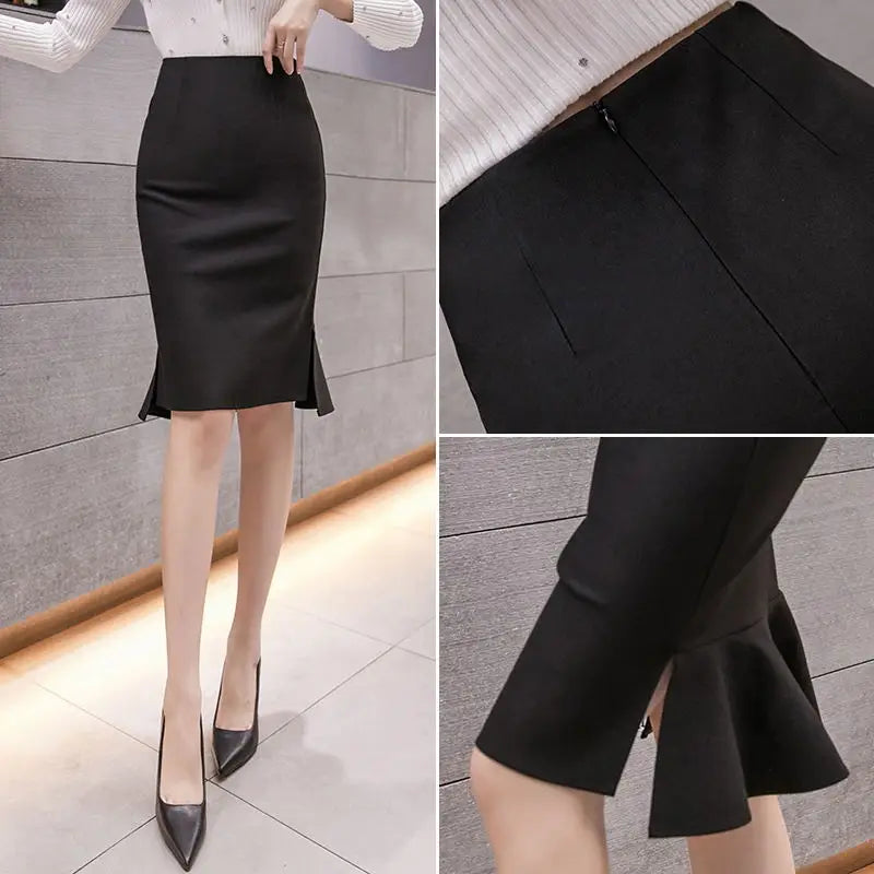 Women Pencil Skirt New Spring Summer Fashion Sexy Slim Split OL Office Ladies Work High Waist Black Mermaid Skirts Female