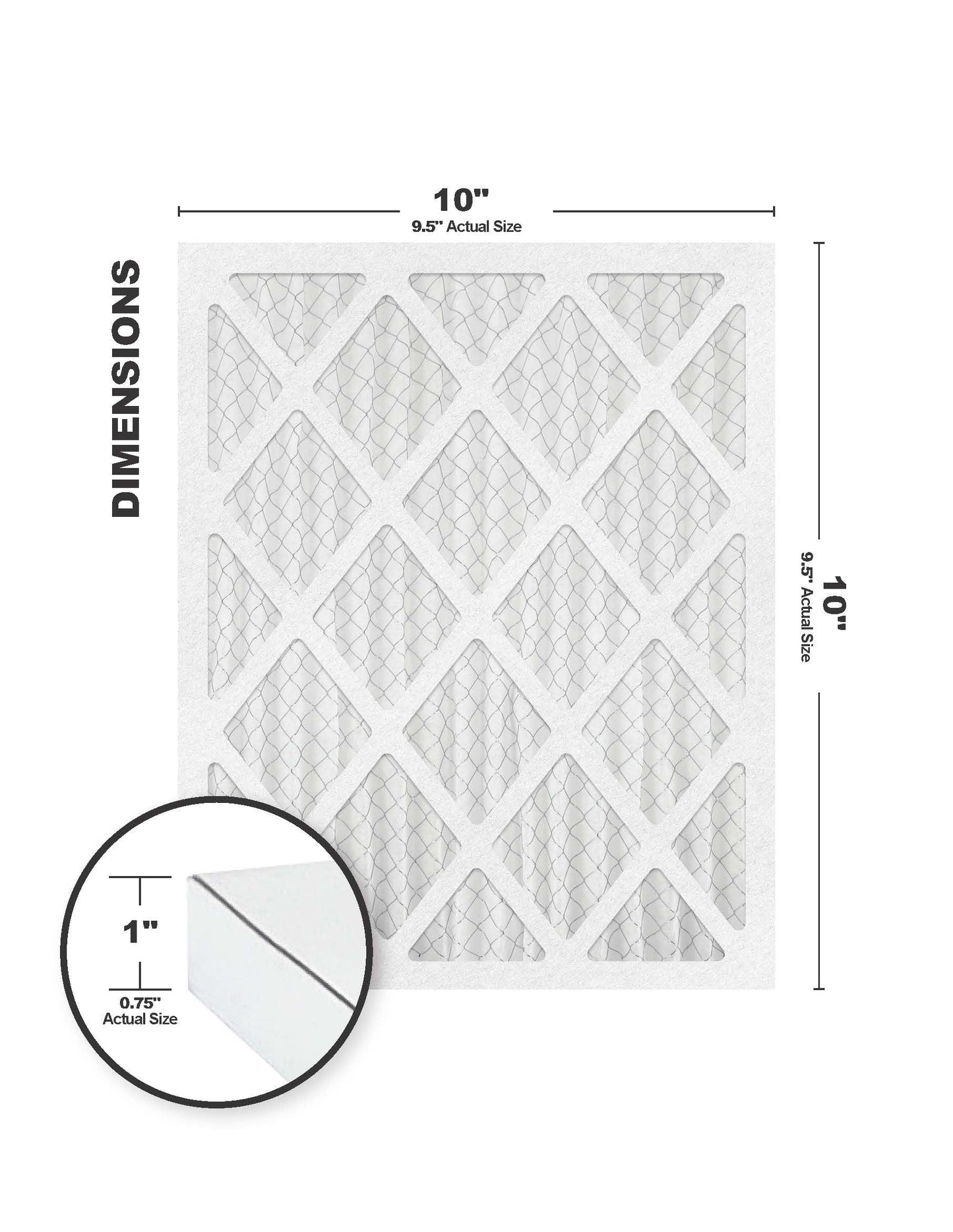 10x10x1 (9.5 x 9.5) MERV 13 Filter (6-Pack)