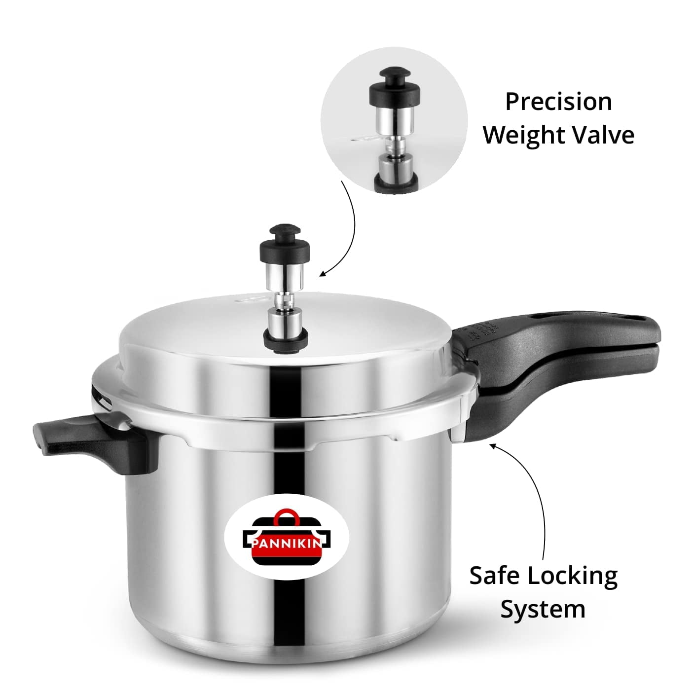 Pannikin Aluminium Outer Lid Pressure Cooker 5 Litres (Silver)