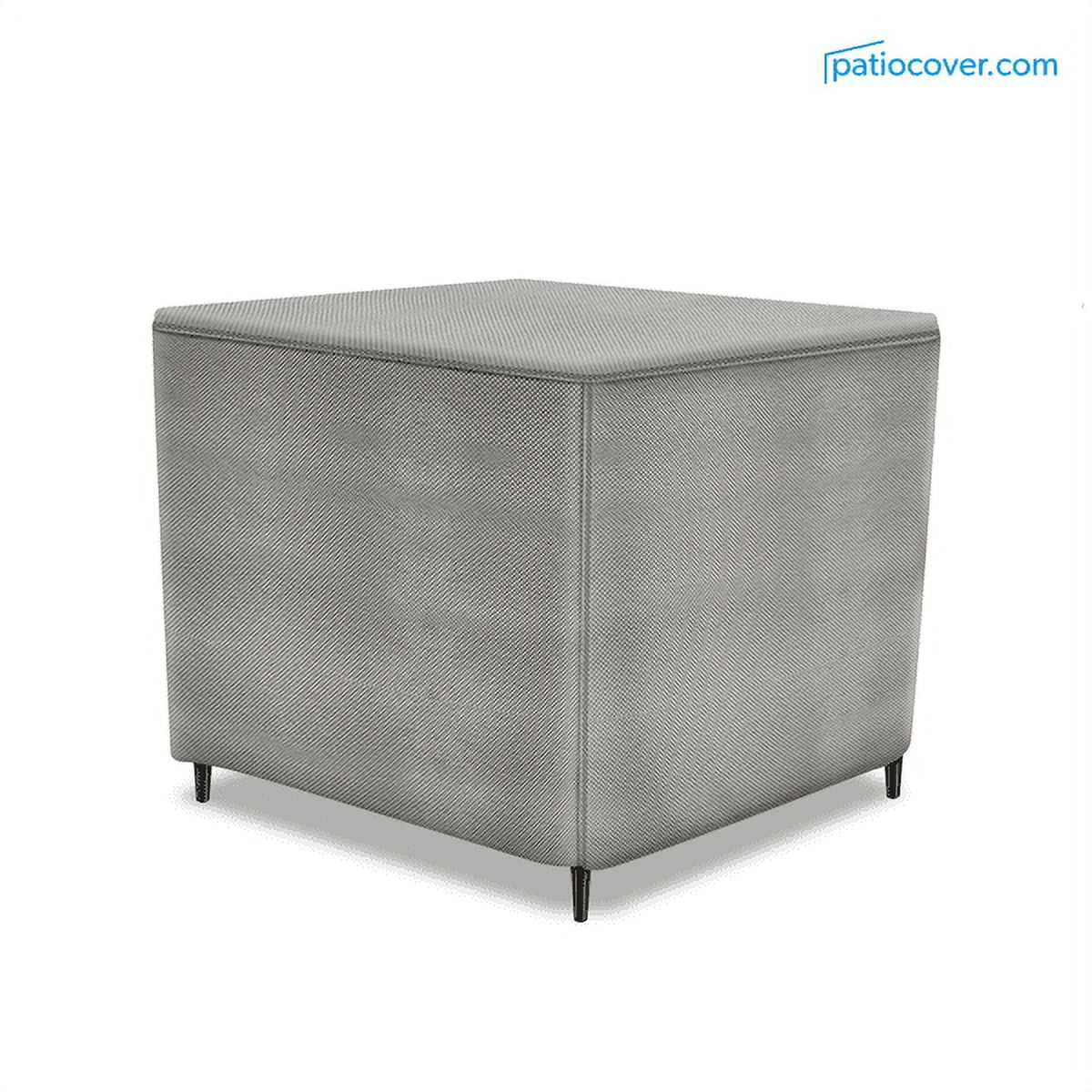 Patio Large Waterproof Ottoman Cover - Outdoor Square Side Table Covers - Patio Ottoman Washable Cover - Heavy Duty Furniture 36 Inch Grey