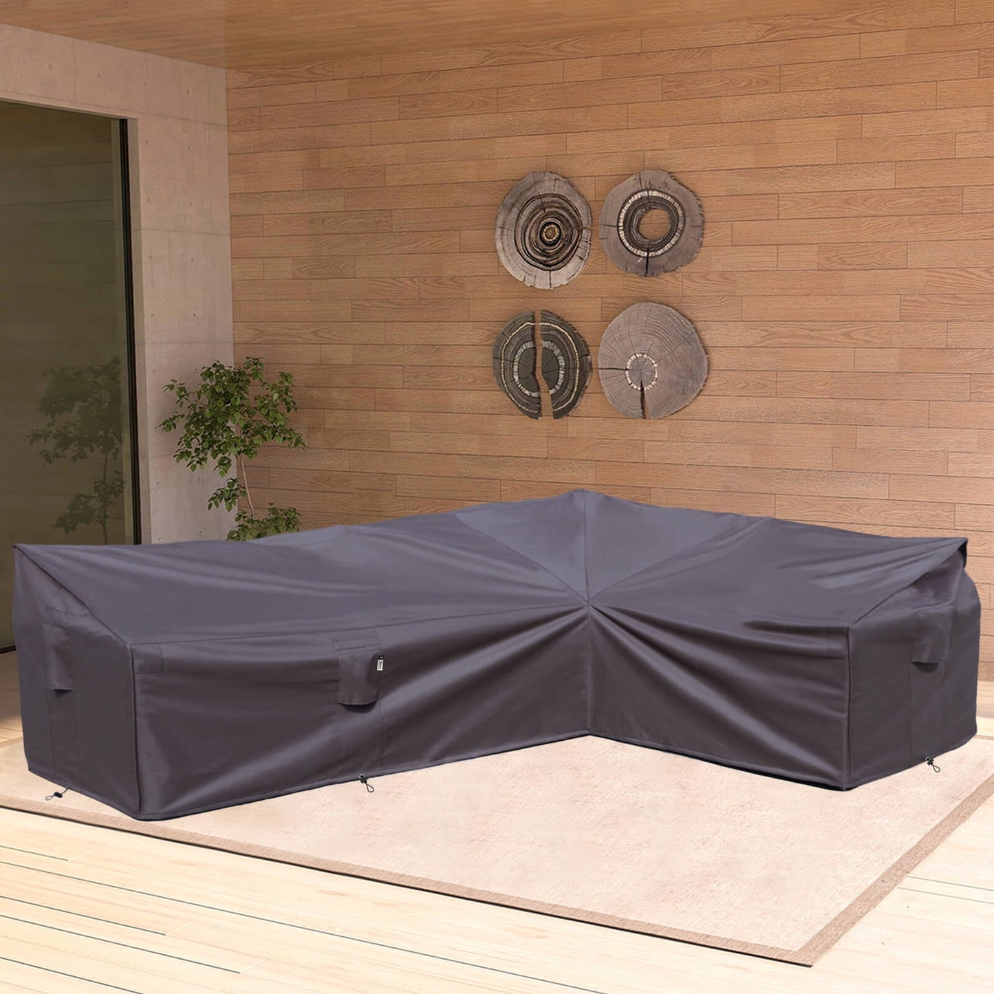 Patio Furniture Cover,Heavy Duty Outdoor Sectional Sofa Cover, 115'X83' L-Shaped Waterproof 600D Patio Sectional Couch Cover, Lawn Patio Furniture Cover (Storm Grey, L-Shaped-Right Facing-115 x83)