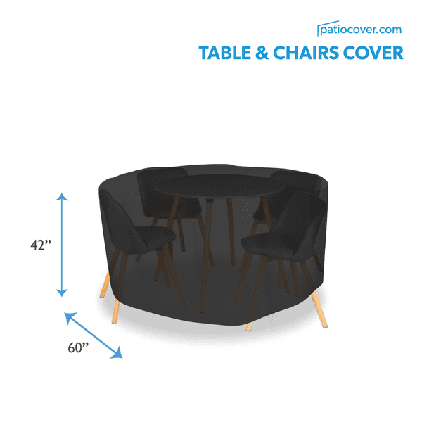 Patio Small Waterproof Round Bar Table & Chair Cover - Outdoor Patio Table Chair Combo Washable - Heavy Duty Furniture 60 Inch Combo Cover