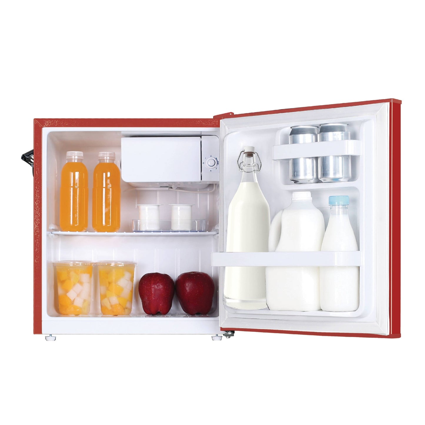 1.6 cu ft Retro Fridge With Side Bottle Opener Red