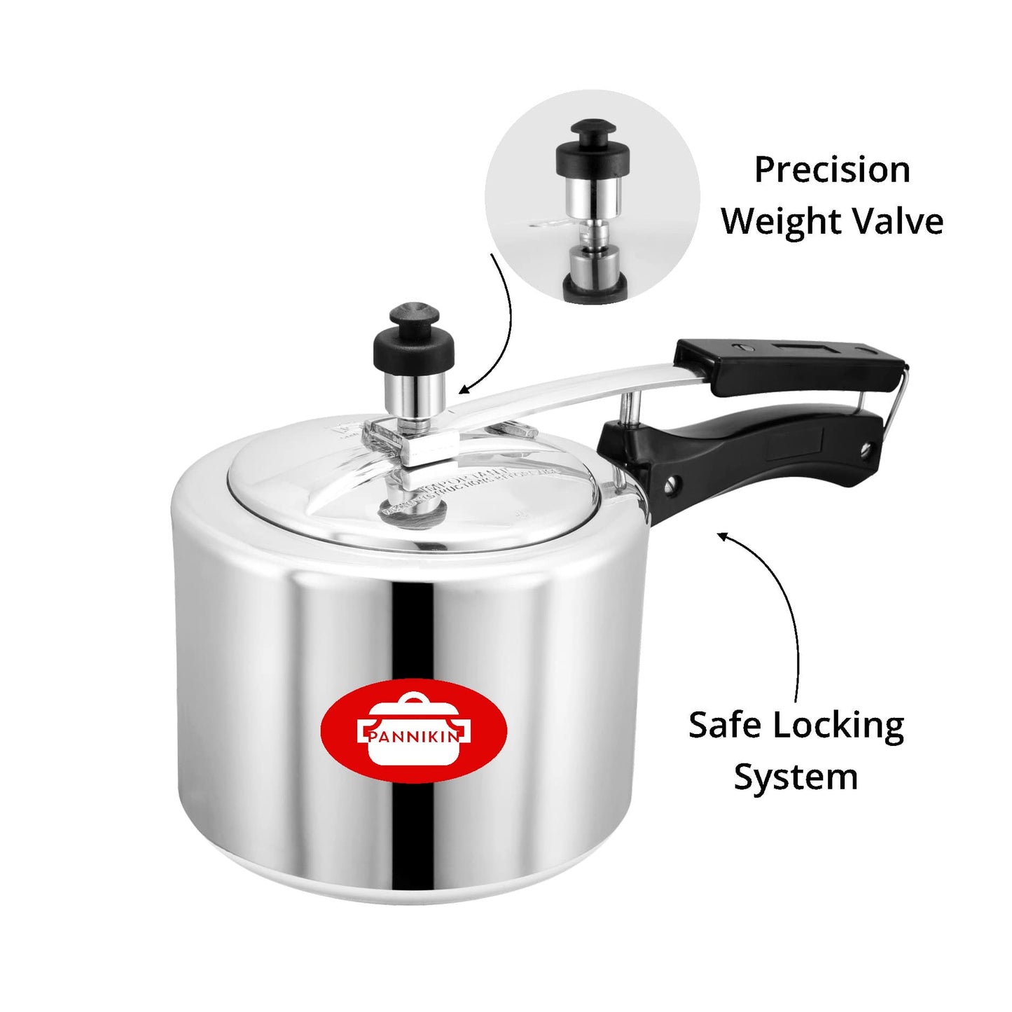 Pannikin Aluminium Inner Lid Pressure Cooker Combo 2 3 Litres (Silver)