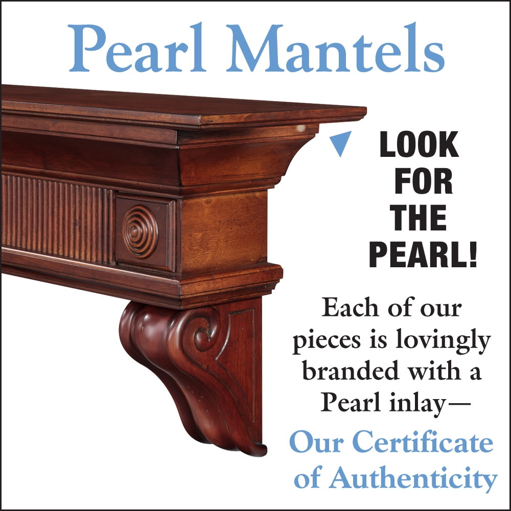 Pearl Mantels Devonshire Traditional Premium Wood Mantel Shelf, Lightly Distressed Cherry Finish, 60'L & 9'D, Versatile Hanging Choices, with or without Corbels (Included)