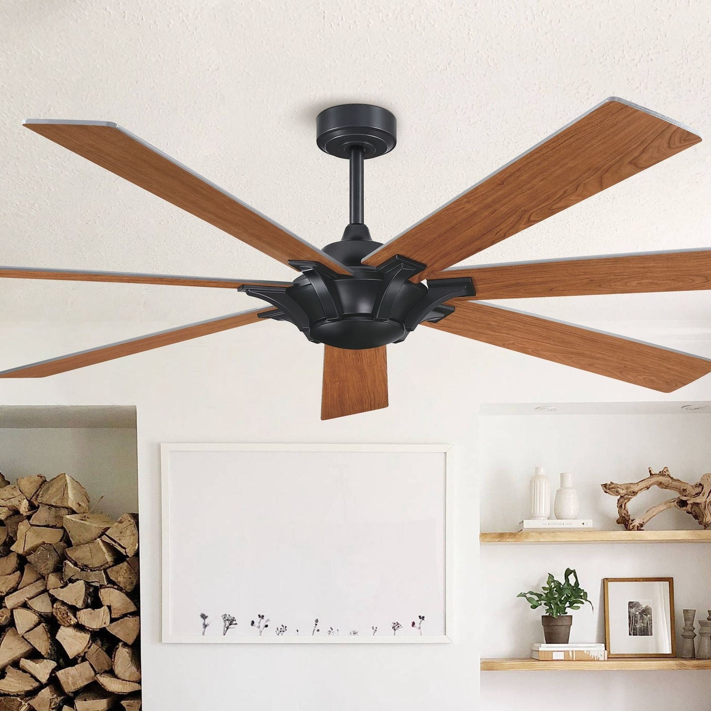 Parrot Uncle 72-inch Farmhouse Reversible 7-Blade Ceiling Fan without Light