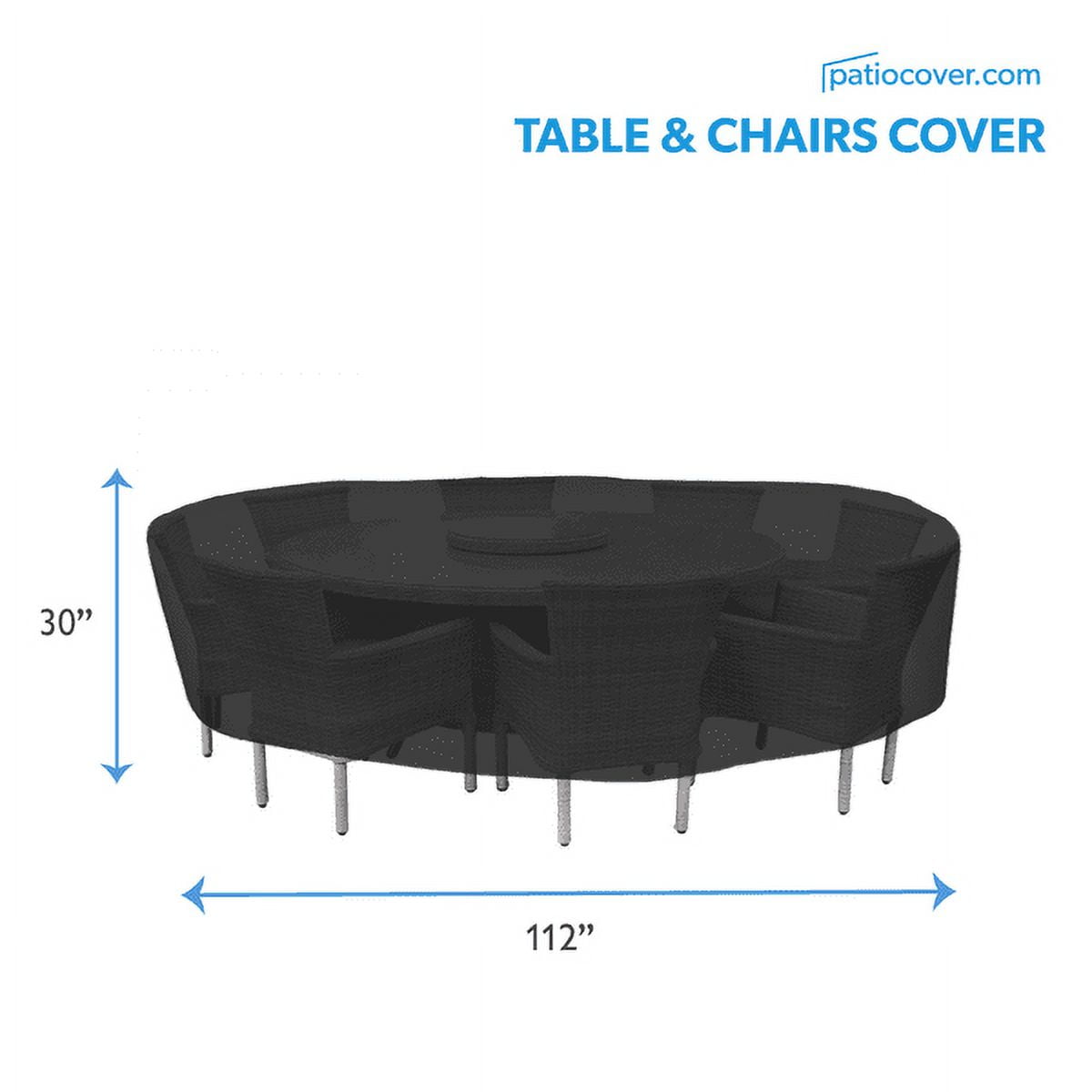 Patio Extra Large Waterproof Round Table & Chair Cover - Outdoor Patio Table Chair Combo Washable - Heavy Duty Furniture 112 Inch Combo Cover