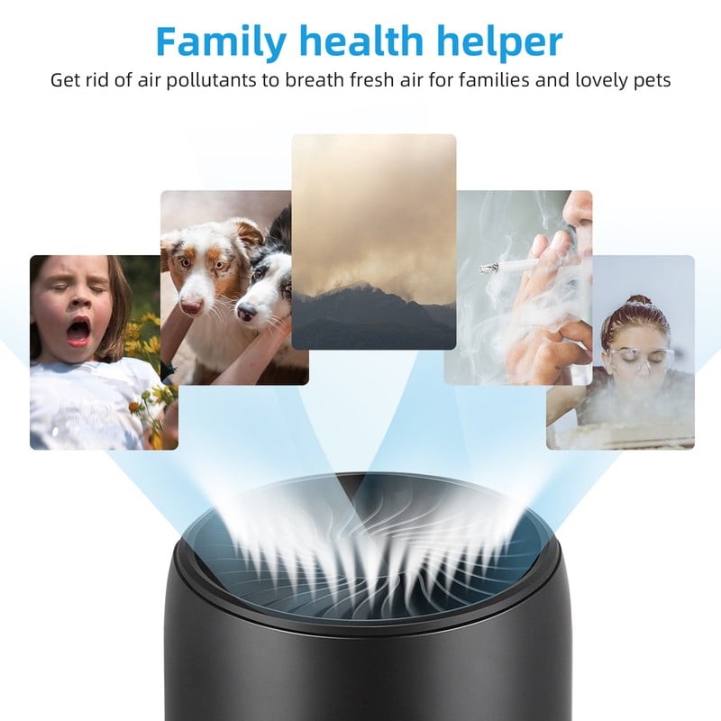 PARTU Air Purifiers Remove 99.97% of Dust, Smoke, Pets Dander, Pollen, Odors, 450 Sqft, 2Pack, Black