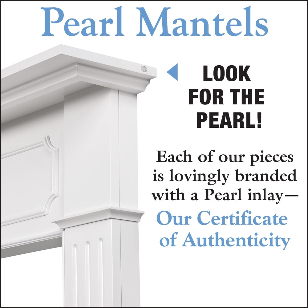 Pearl Mantels Berkley Furniture For Your Fireplace, Premium White MDF Mantel Surround, Crisp White Paint, Interior Opening 48'W x 42'H