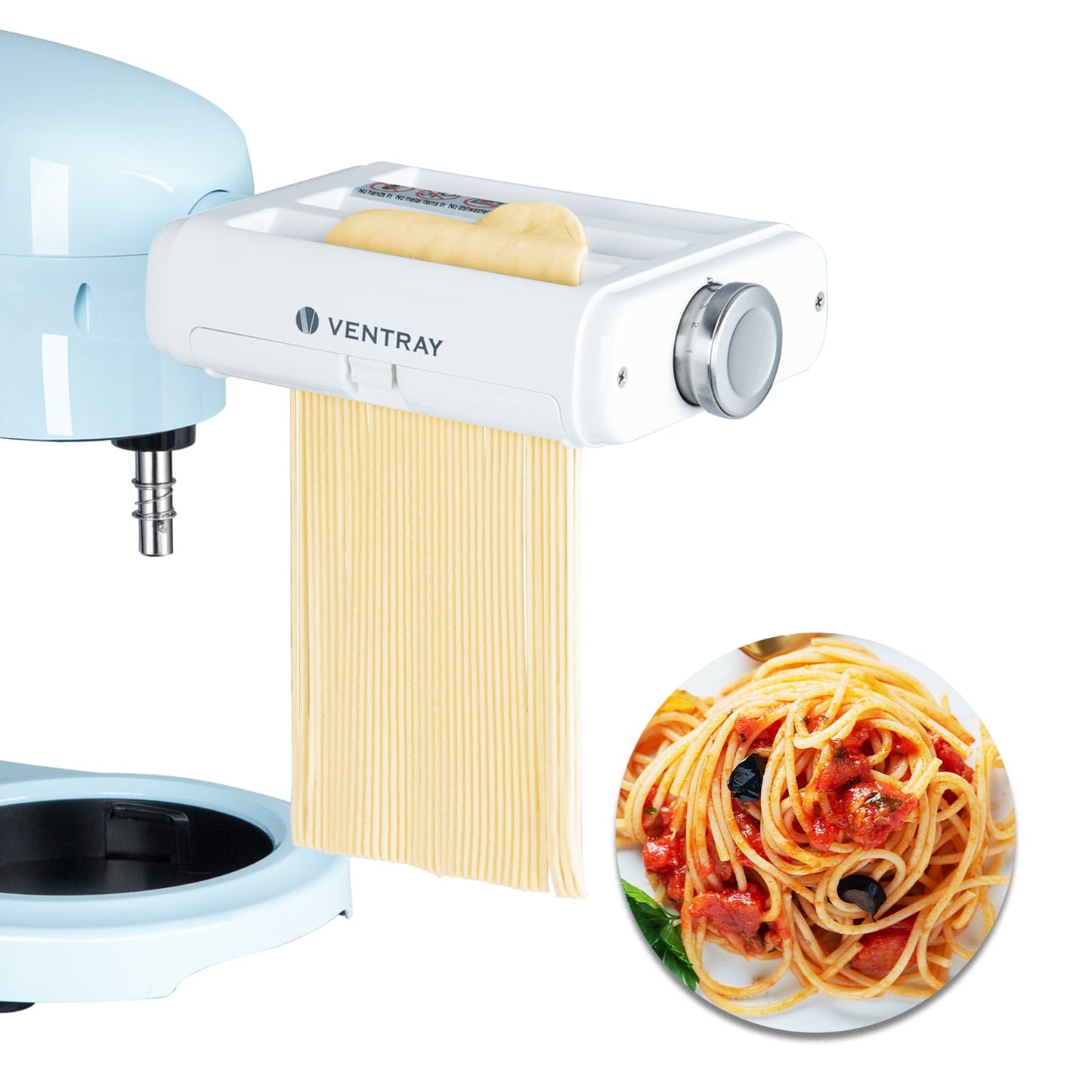 Pasta Maker Attachment 3 in 1 Set for KitchenAid Stand Mixers Included Pasta Sheet Roller, Spaghetti Cutter, Fettuccine Cutter Maker Accessories and Cleaning Brush by Ventray