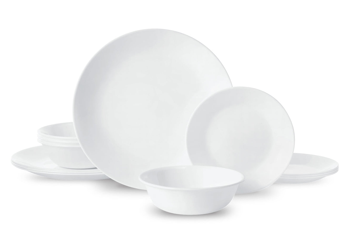 (2 pack) Corelle?- Winter Frost White, Round 12-Piece Dinnerware Set