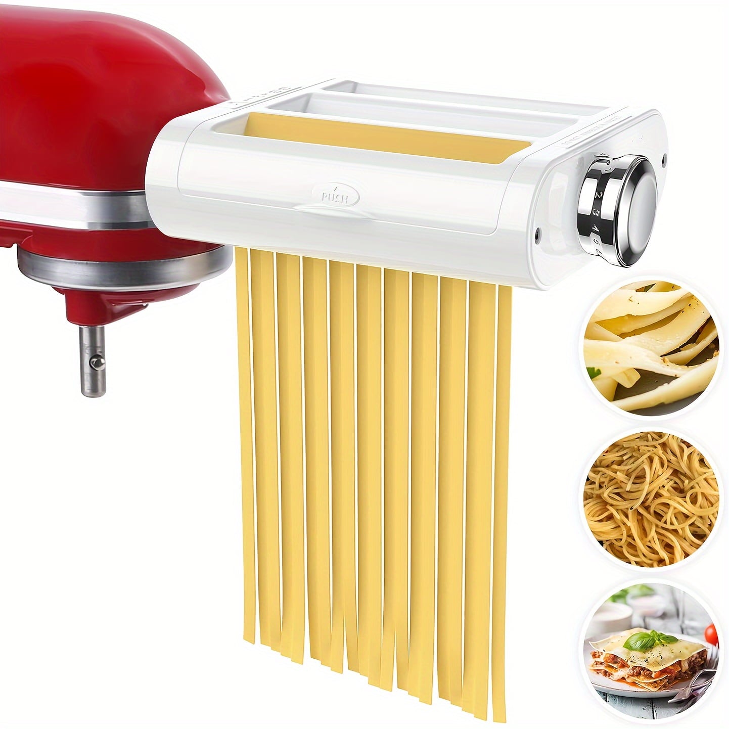 Pasta Maker Attachment 3 In 1 Set For KitchenAid Stand Mixers Included Pasta Sheet Roller, Spaghetti Cutter, Fettuccine Cutter Maker Accessories And Cleaning Brush