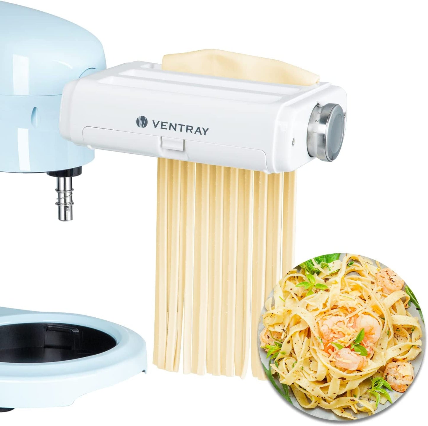 Pasta Maker Attachment 3 in 1 Set for KitchenAid Stand Mixer Included Pasta Sheet Roller, Spaghetti Cutter, Fettuccine Cutter Maker Accessories and Cleaning Brush by YUNWEN