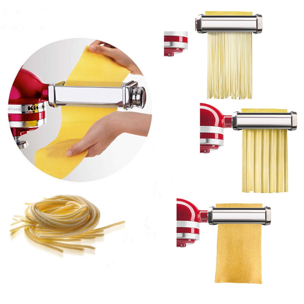 Pasta Maker Stainless Steel Pasta Spaghetti Roller Stand Type Mixer Attachment Kitchen Tool, Sheet Type(FineNoodles)