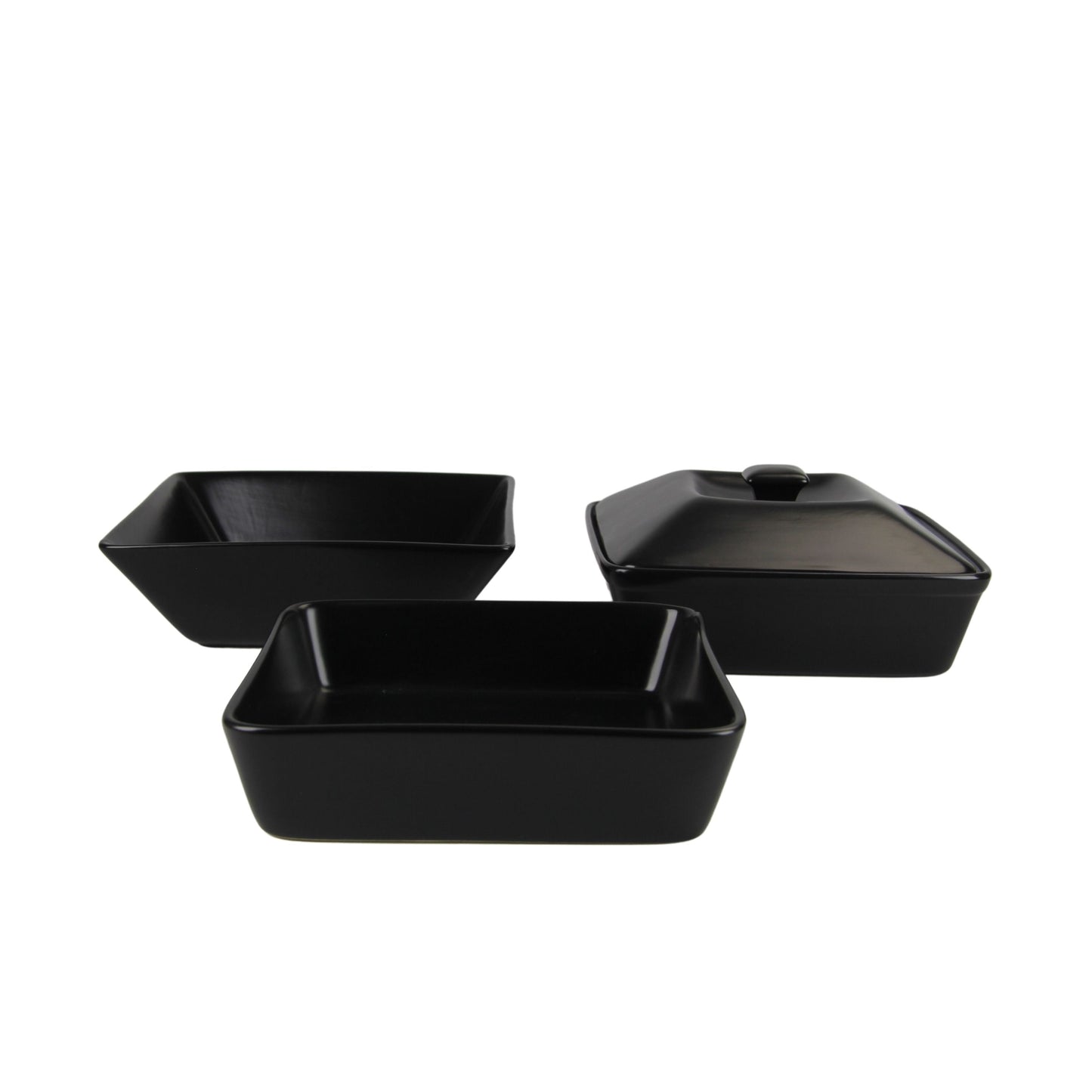 10 Strawberry Street Nova Square 45 Piece Stoneware Dinnerware Set, Matte Black