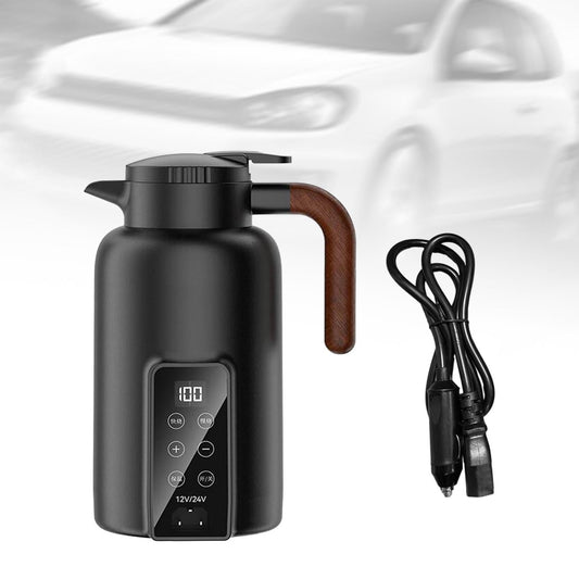 perfk Car Heating Cup 1.3L Auto Heating Kettle for Tea Heating Water Beverage Black